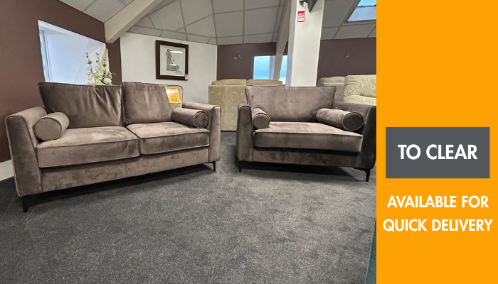 2 Seater Fabric Sofa With Fabric Love Chair