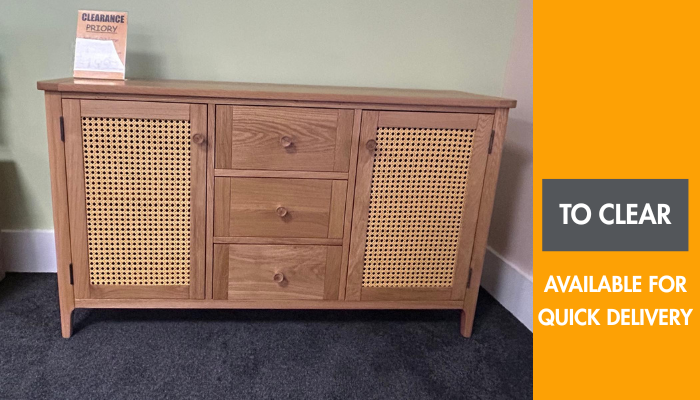 Large Sideboard With Rattan Doors